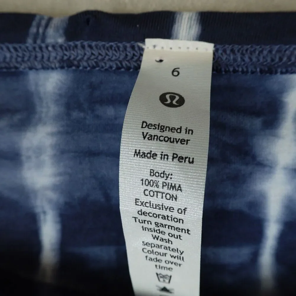 NWT Lululemon Back In Action Shirt Long Sleeve Tie Dye Womens Size 6